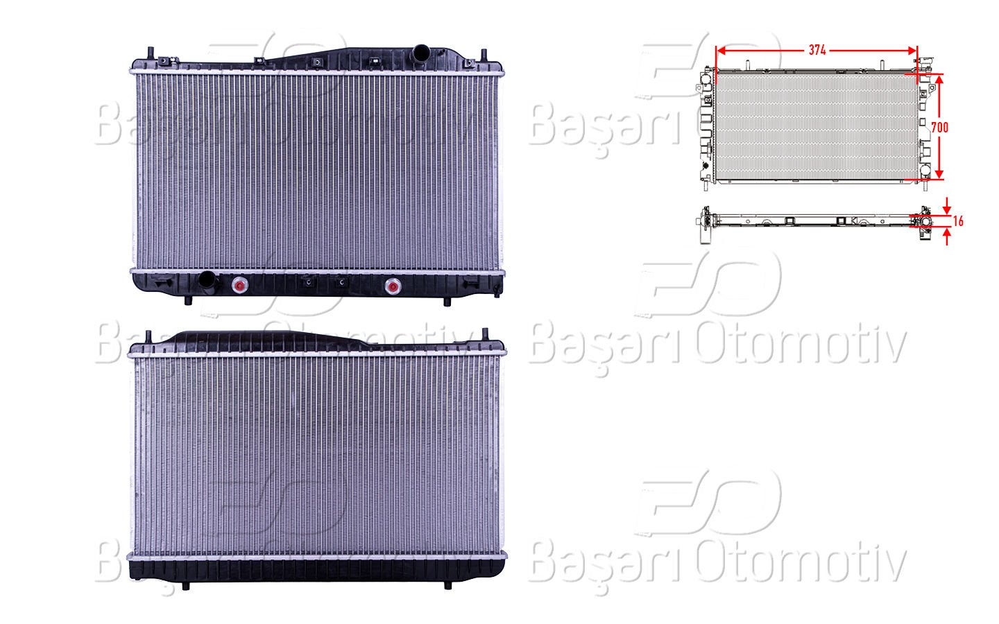 Su Radyatoru Brazıng At 374X700x16 Chevrolet Evenda 96278702