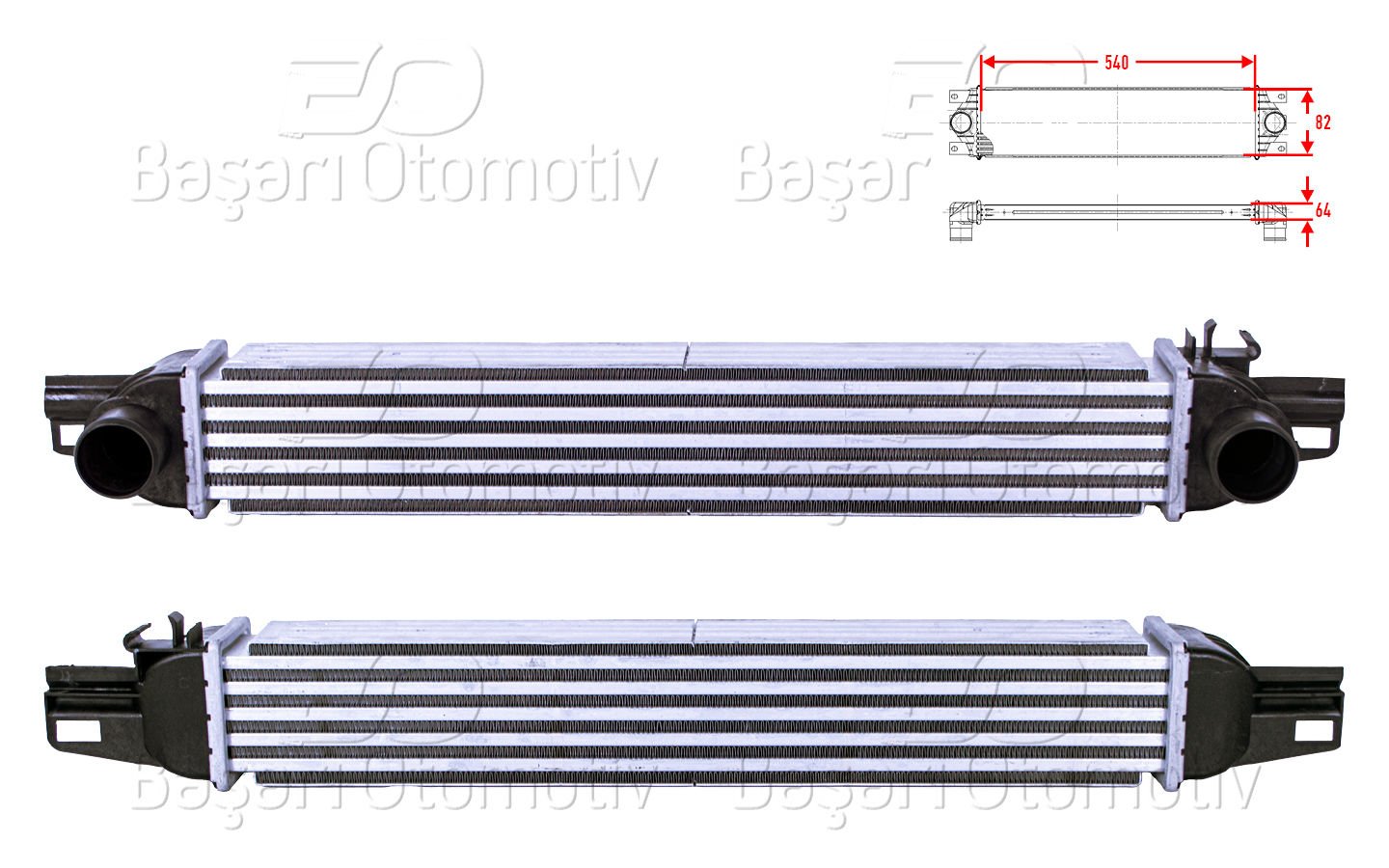 Turbo Radyatoru (Intercooler) 540X82x64 Cıtroen Nemo Fıat Fıorıno Peugeot [0384.L7]