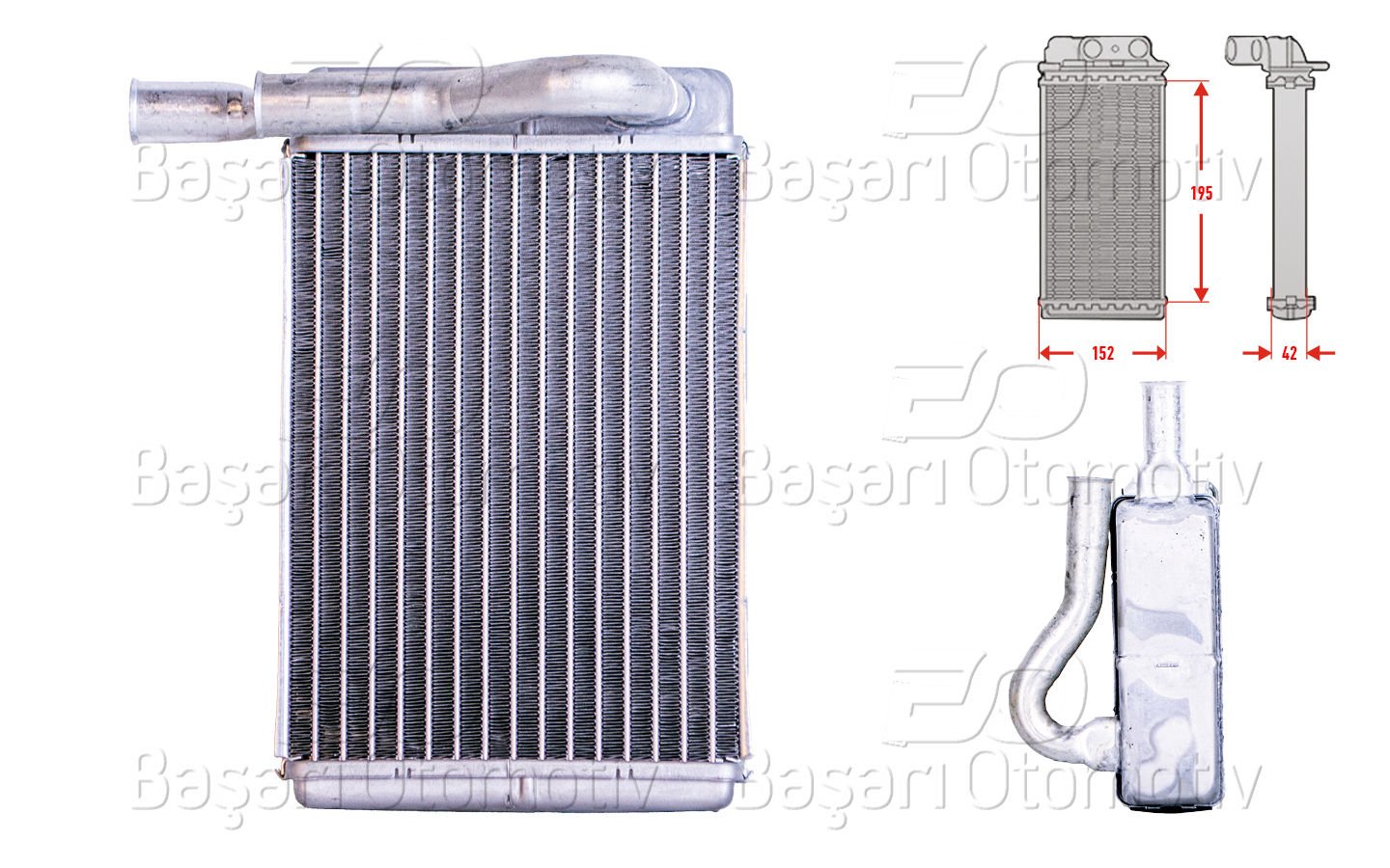 Kalorıfer Radyatoru Brazıng Mt-At 195X152 Mm Hyundaı S 97123