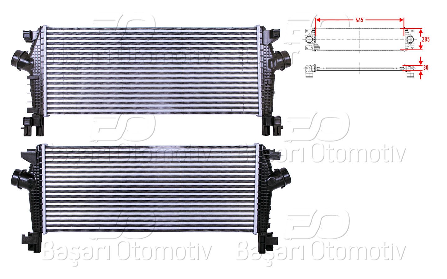 Turbo Radyatoru (Intercooler) 665X285x30 Opel Astra  1302259