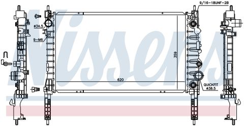 Su Radyatoru Brazıng At 620X359x16 Mm Opel Mokka. Ch 1300360