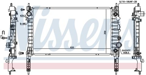 Opel Mokka Su Radyatörü 620x359x16 mm 1300360 - Uygun Fiyat