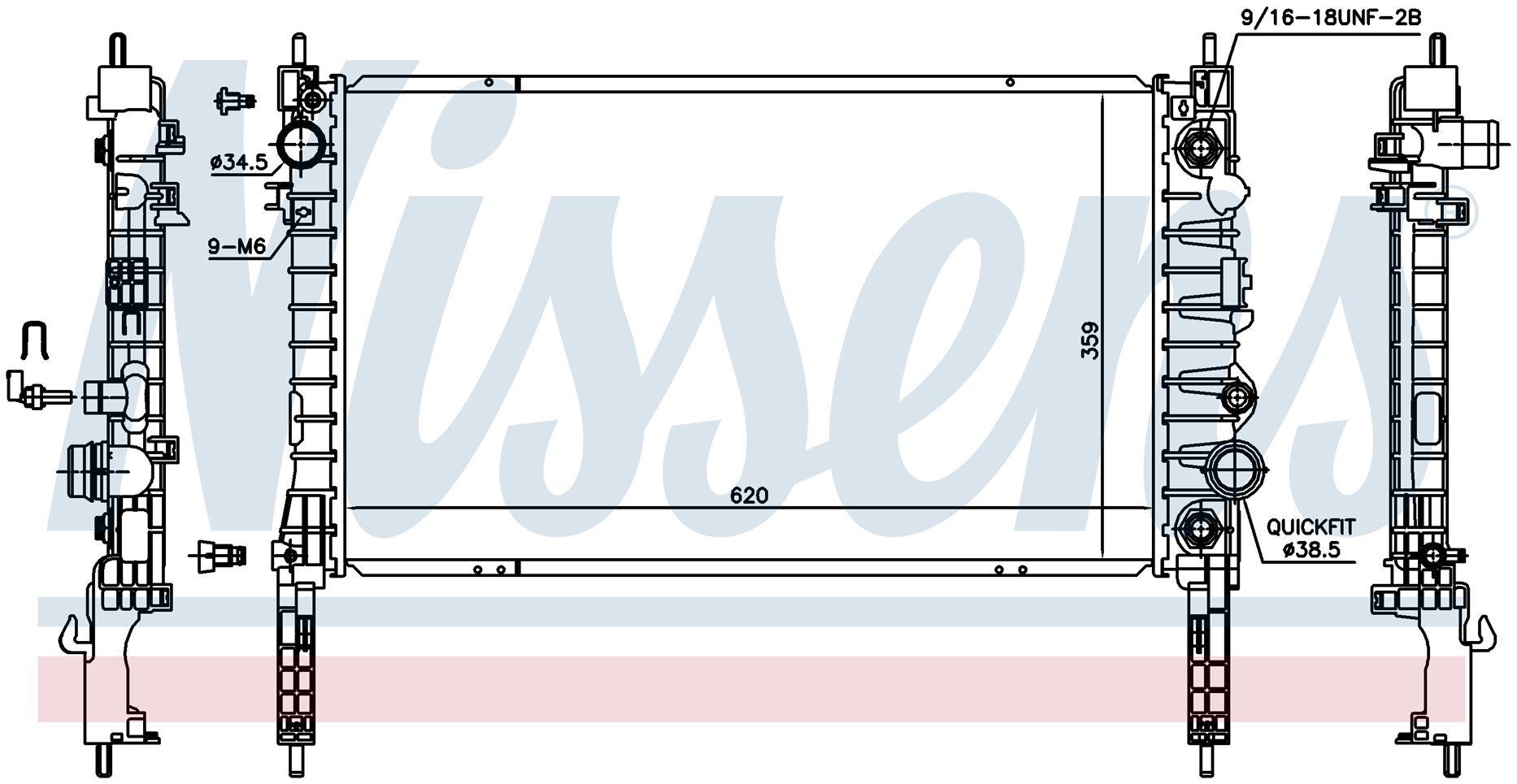 Su Radyatörü 620x359x16 mm Opel Mokka 1300360