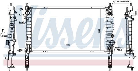 Su Radyatörü 620x359x16 mm Opel Mokka 1300360