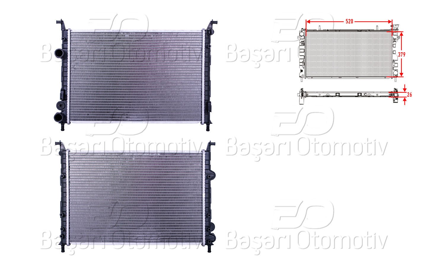 Su Radyatoru Brazıng Mt 520X379x26 Fıat Palıo (178_ 46815887