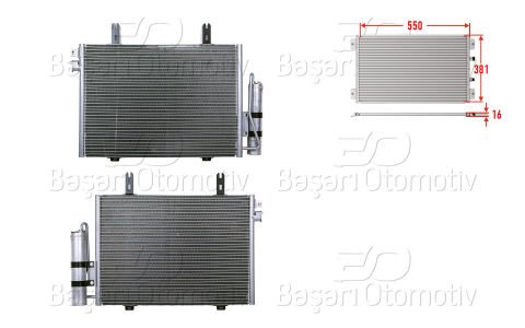 Klıma Radyatoru 550X381x16 Renault Kangoo 1.2 1.4 7700301253