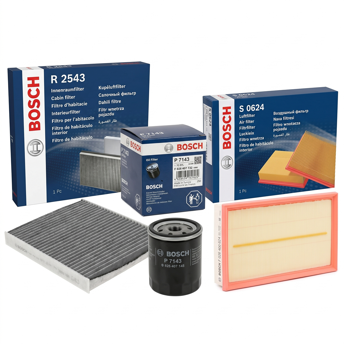 Bosch Filtre Bakım Seti Golf8 T-Roc Tiguan A3 1.5 Eco Tsi 2017-2024 5Q0129620G 04E115561T 5Q0819653