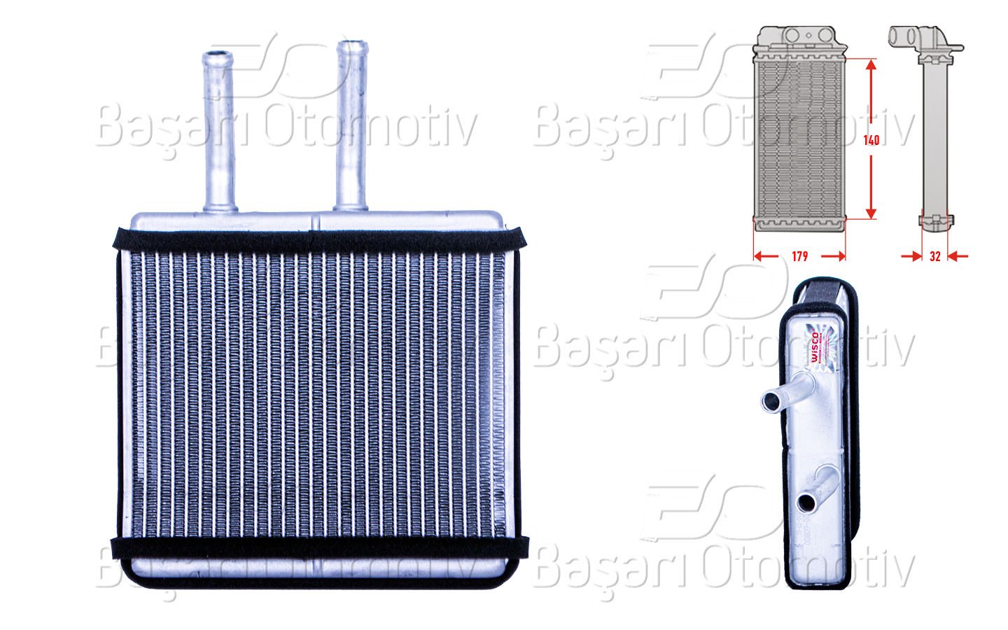 Kalorıfer Radyatoru Brazıng 140X179x32 Mm Suzukı Baleno 1.3 I 1.6 [74120]