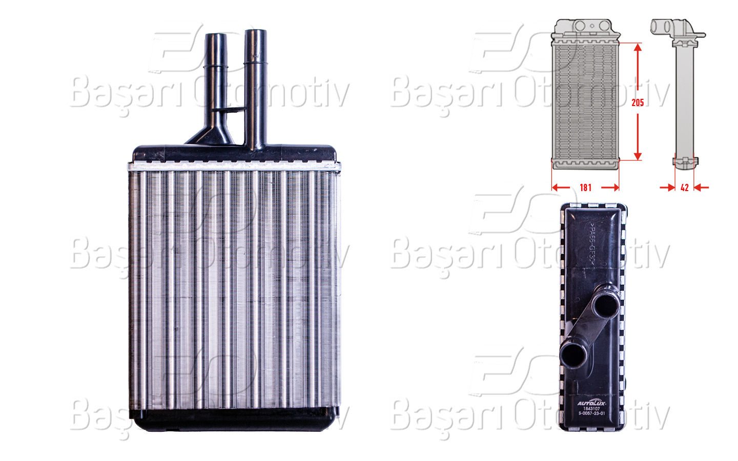 Kalorıfer Radyatoru Mekanık 205X181 Mm Opel Vectra B 1843107