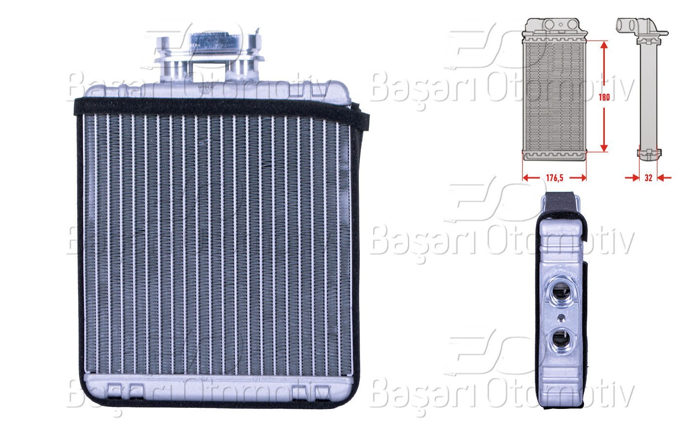 Kalorıfer Radyatoru Brazıng 179X178x32 Audı A1 1.2 6Q0819031