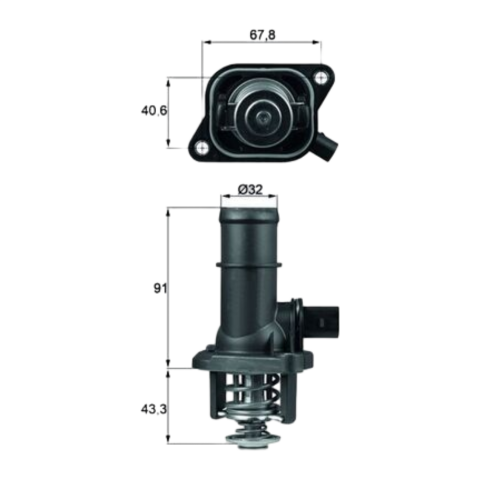 Behr-t Termostat - Flanslı VW Golf 4 - Bora - Audi A3 - Seat Toledo 1.6 BFQ 06A121114