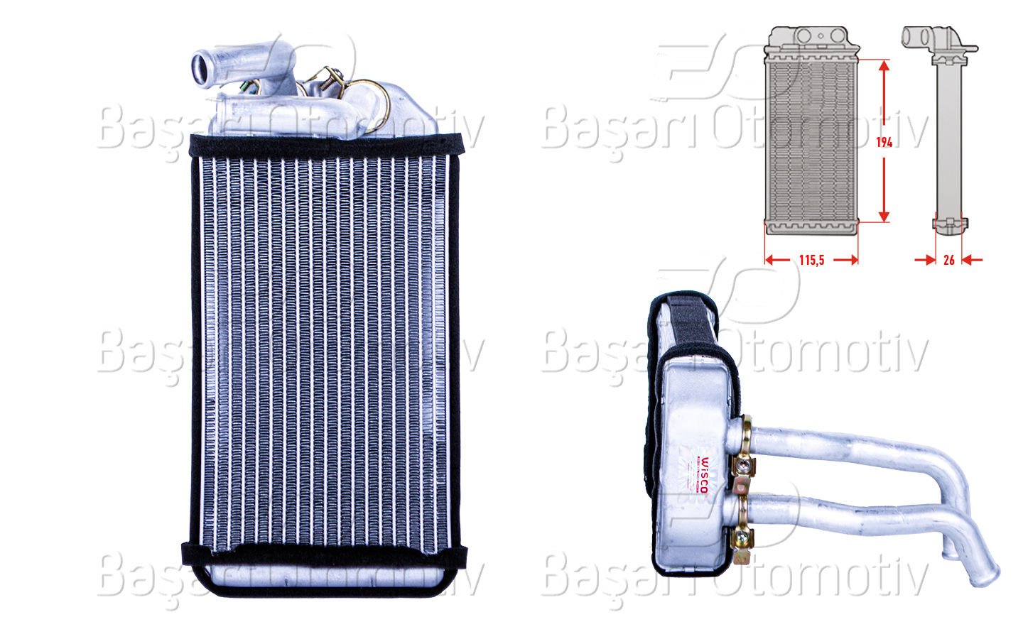 Kalorıfer Radyatoru Brazıng Mt-At 200X115 Mm Toyota Ra 87107