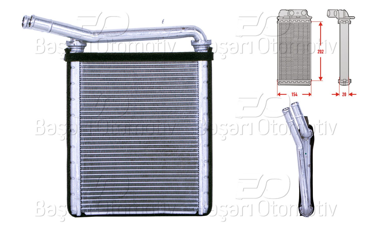 Kalorıfer Radyatoru Brazıng 202X154 Mm Toyota Hılux 2.5 D4d 06 [87107]