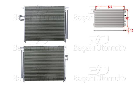 Klıma Radyatoru 636X531x12 Ford Ranger. Mazda Bt AB3919710AA
