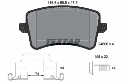 Textar Arka Fren Balatası Audi A4 - A5 - Q5 2008-2016 8K0698451A