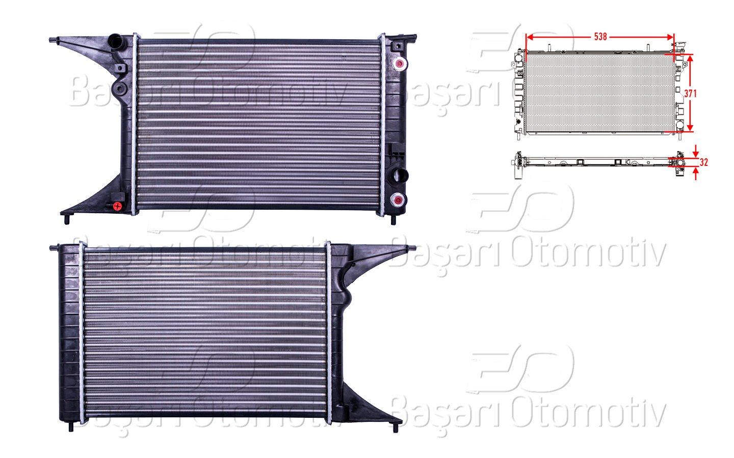 Su Radyatoru Mekanık Mt-At 538X371x32 Opel Omega B 1 6302008
