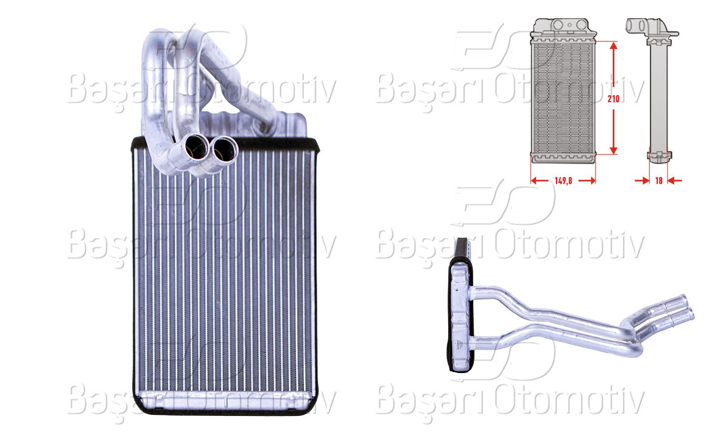Kalorıfer Radyatoru Brazıng 213X150 Mm Hyundaı Matrıx  97138