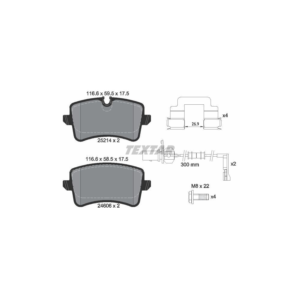 Textar Fren Balatası Arka VW A6 - A7 - A8 2010-2010 4H0698451A