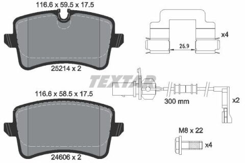 Textar Fren Balatası Arka VW A6 - A7 - A8 2010-2010 4H0698451A