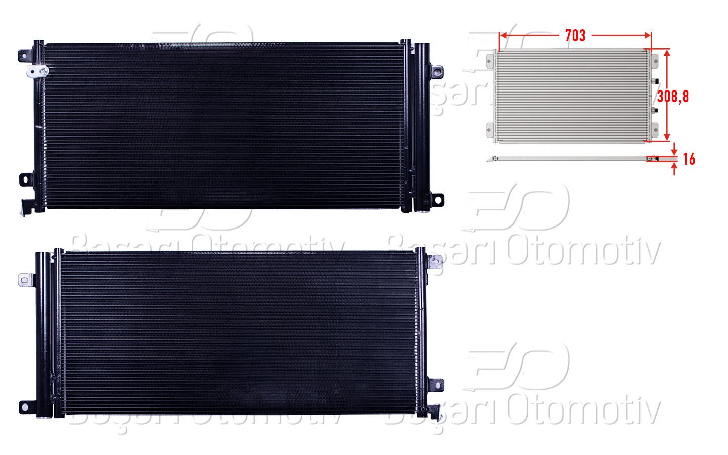 Klıma Radyatoru 703X308,8X16 Honda Cıvıc X 1.0 1.5 16  80100