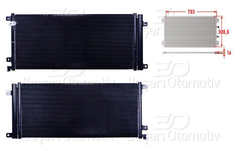 Klıma Radyatoru 703X308,8X16 Honda Cıvıc X 1.0 1.5 16  80100