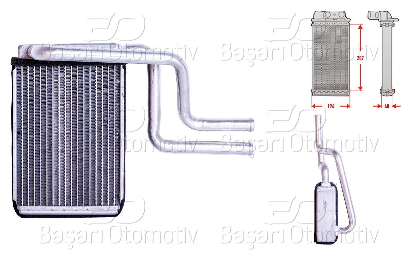 Kalorıfer Radyatoru Brazıng Mt-At 207X196x52 Mm  97BW18476AA