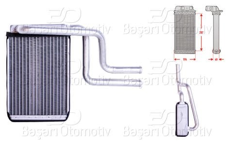Kalorıfer Radyatoru Brazıng Mt-At 207X196x52 Mm  97BW18476AA