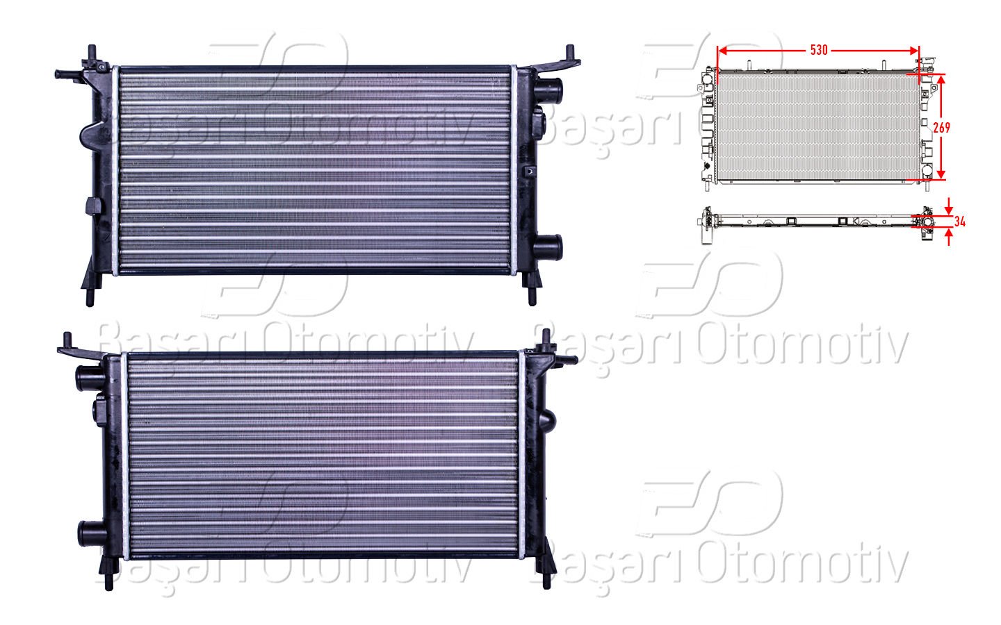 Su Radyatoru Mekanık Mt 530X269x34 Opel Corsa B 1.0  1300173