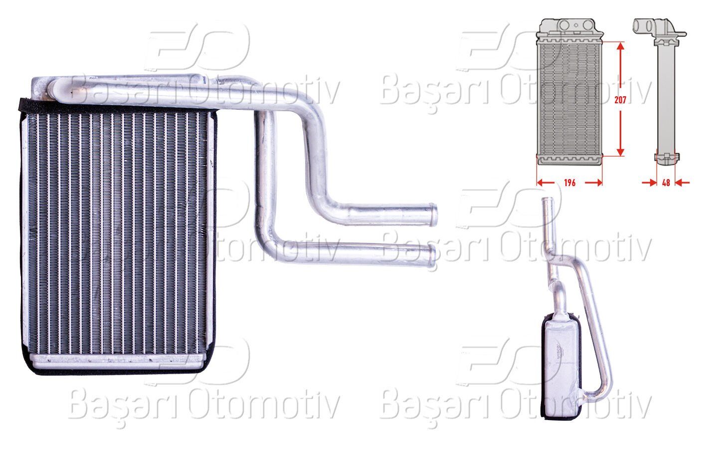 Kalorifer Radyatörü 207x196x52 mm 97BW18476AA