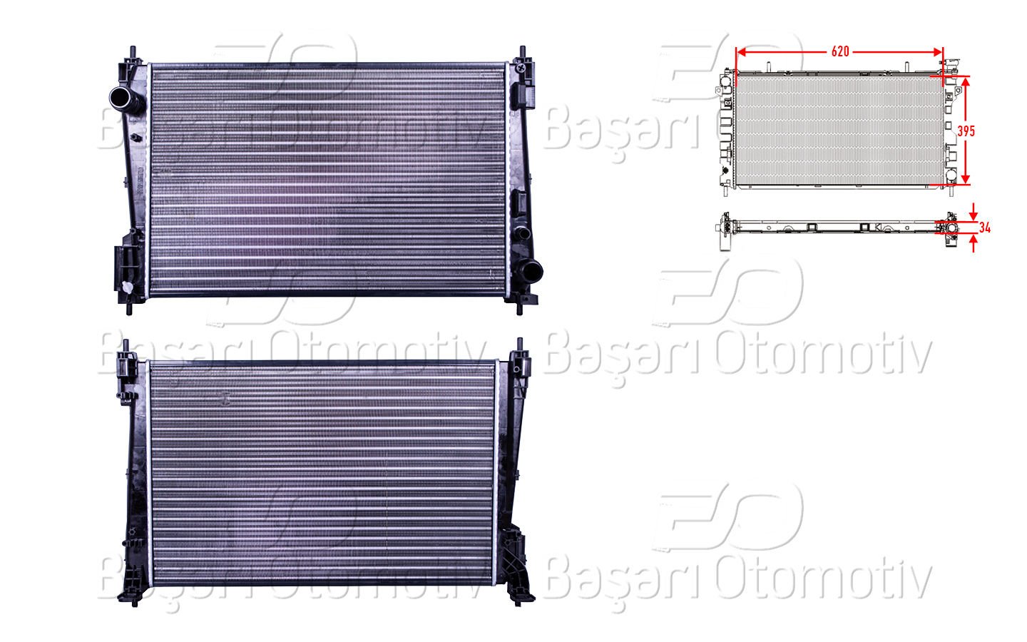 Su Radyatoru Mekanık Mt 620X395x34 Opel Corsa D 1.3  1300297