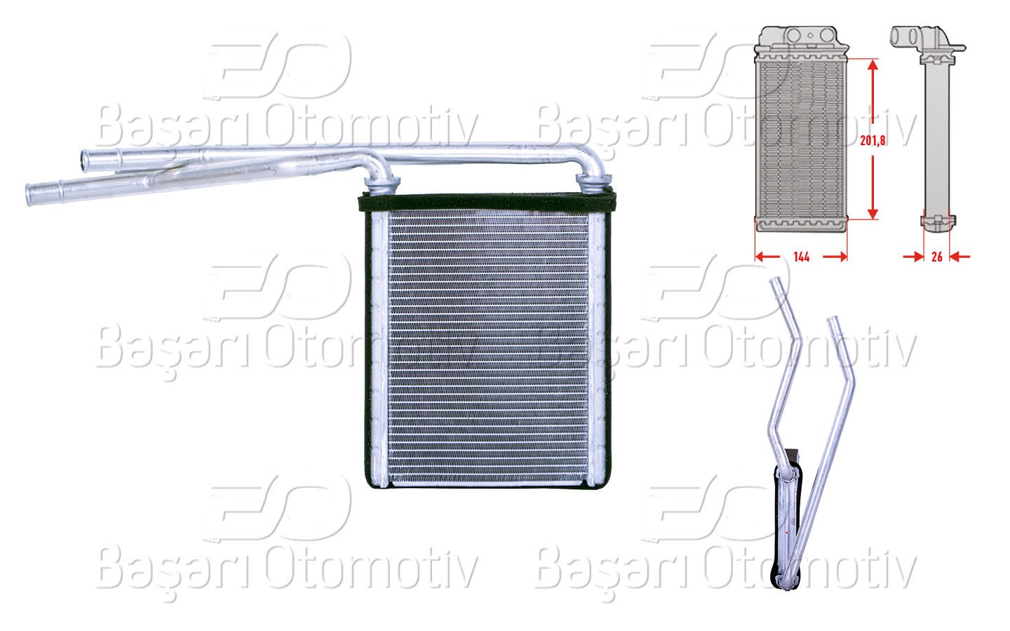 Kalorıfer Radyatoru Brazıng 144X197 Mm Toyota Yarıs 1. 87107