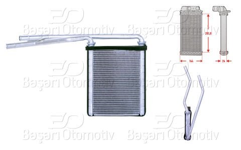 Kalorıfer Radyatoru Brazıng 144X197 Mm Toyota Yarıs 1. 87107