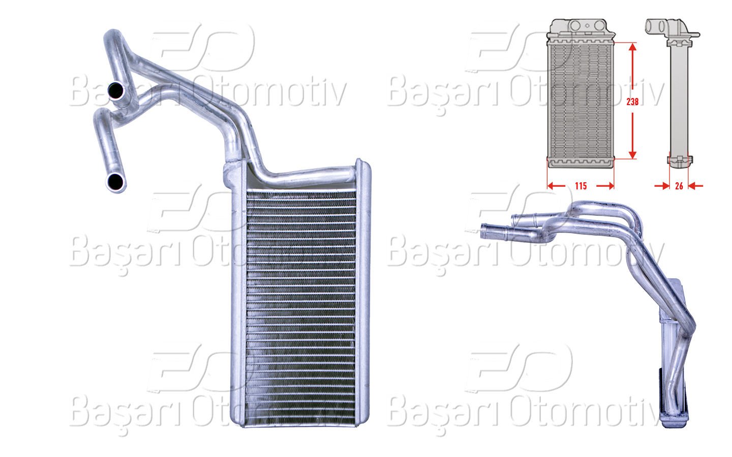 Kalorıfer Radyatoru Brazıng 242,5X113 Mm Mıtsubıshı 7801A382