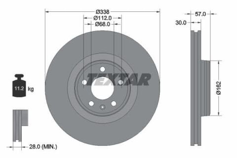 Textar Ön Fren Diski Audi A4 - A5 - Q5 2015- 8W0615301P