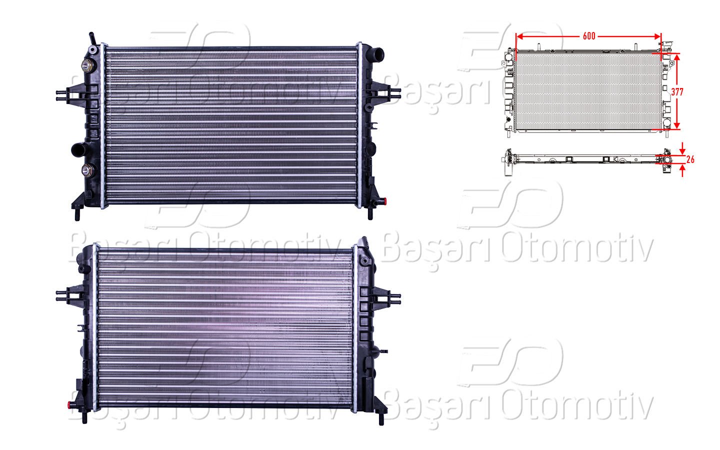 Su Radyatoru Mekanık At 600X377x26 Opel Astra G Zafı 1300196