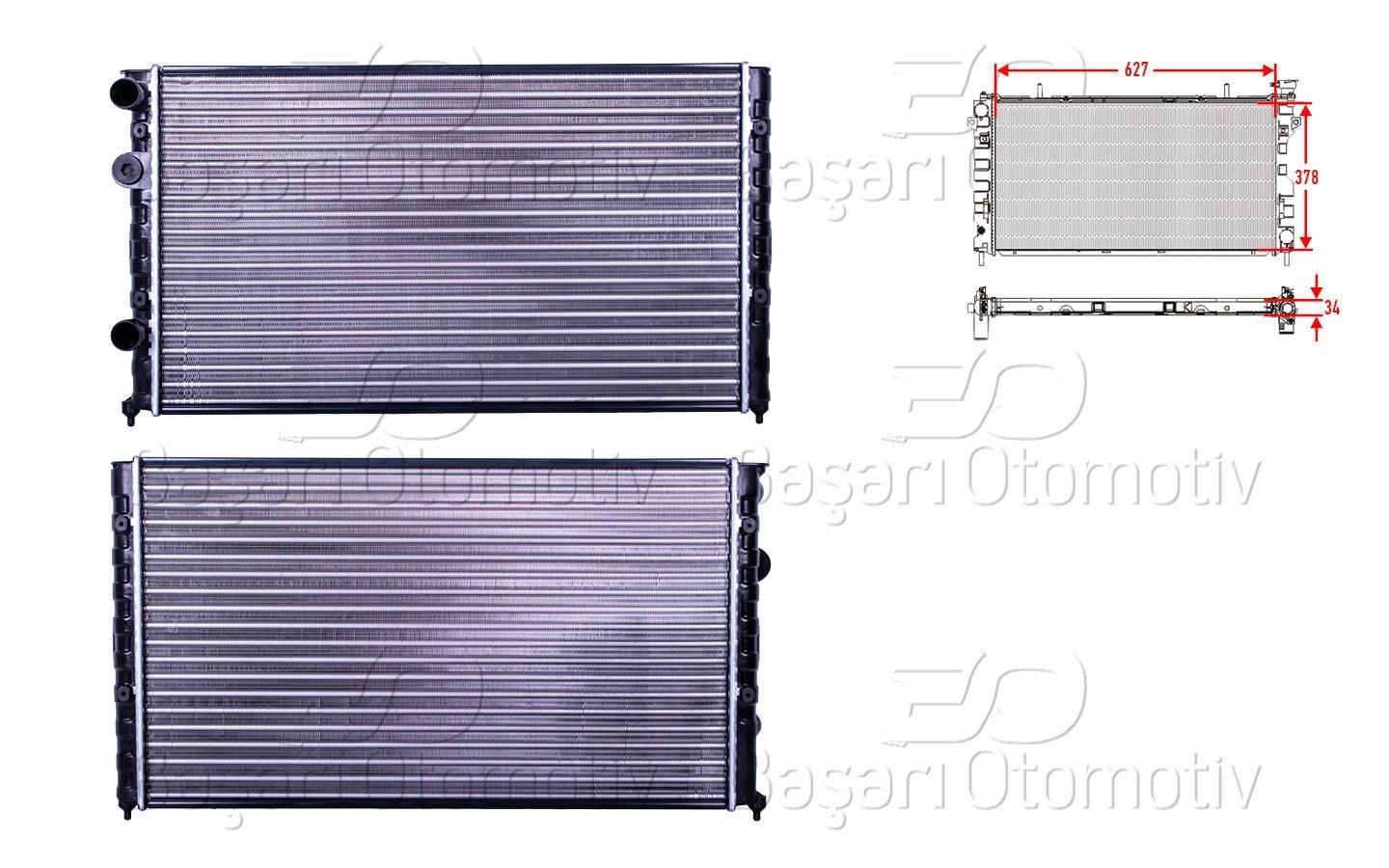 Su Radyatoru Mekanık Mt-At 627X378 Mm Vw Polo Lu 1H0121253CB