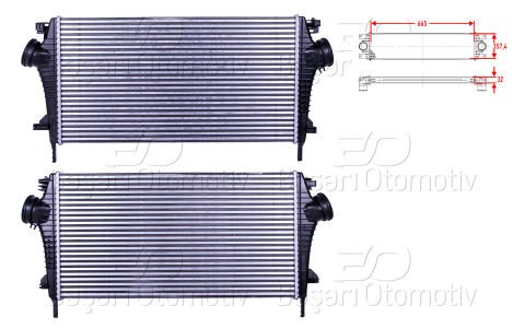 Turbo Radyatoru (Intercooler) 665X357,4X32 Opel Ins 13241751