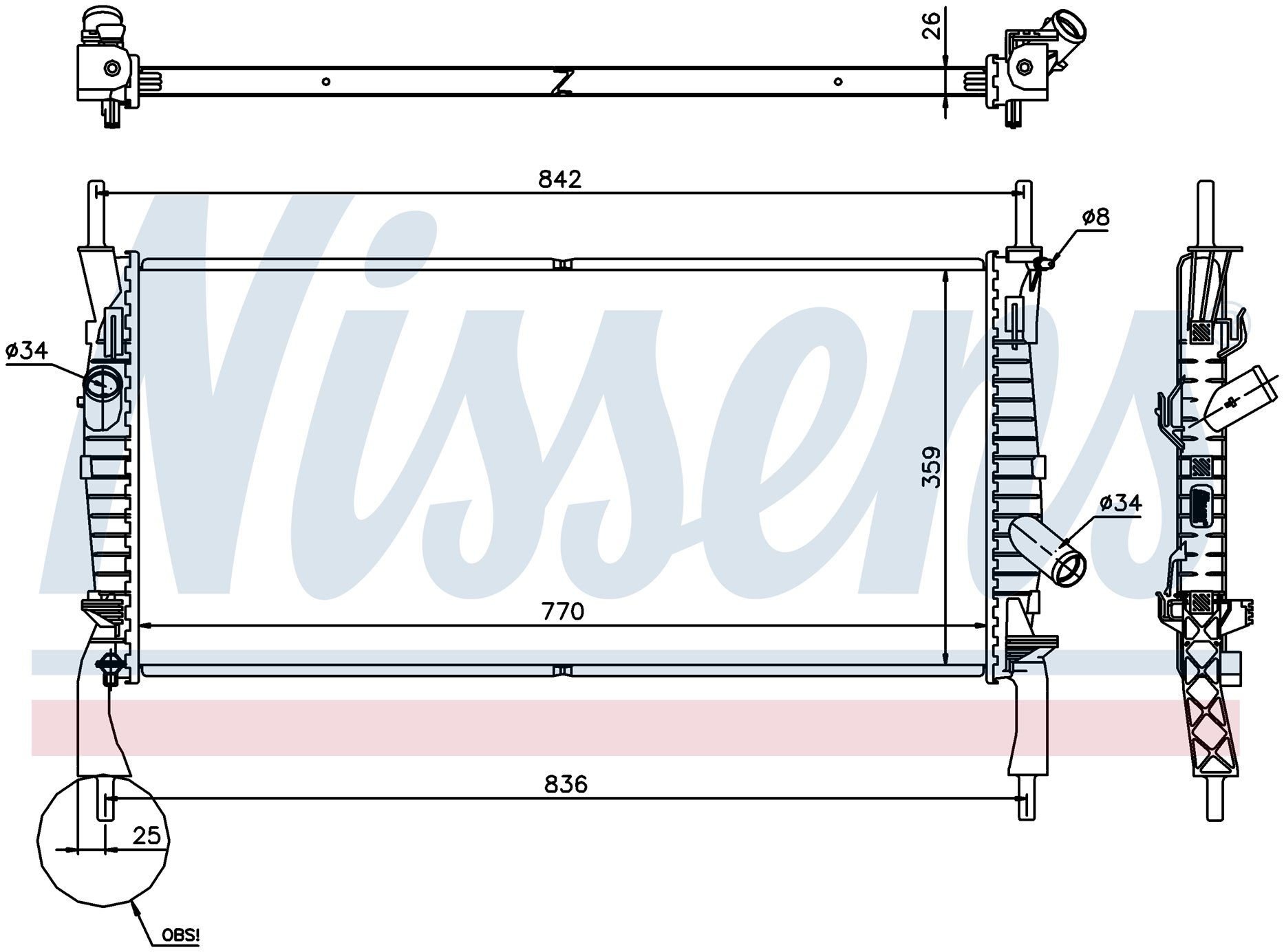 Su Radyatoru Brazıng Mt 770X358x26 Mm Ford Transıt2.4Tdcı 06> Klımalı [6C118005CD]