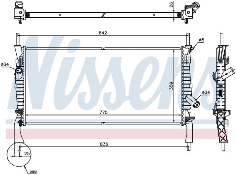 Su Radyatoru Brazıng Mt 770X358x26 Mm Ford Transıt2.4Tdcı 06> Klımalı [6C118005CD]