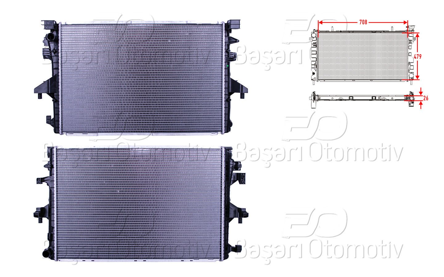 Su Radyatoru Brazıng Mt-At 708X479x26 Mm Vw T6 2. 7E0121253A