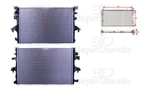 Su Radyatoru Brazıng Mt-At 708X479x26 Mm Vw T6 2. 7E0121253A