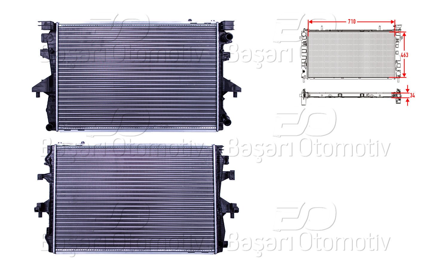 Su Radyatoru Mekanık Mt-At 710X463 Mm Vw T5 Multı 7H0121253G