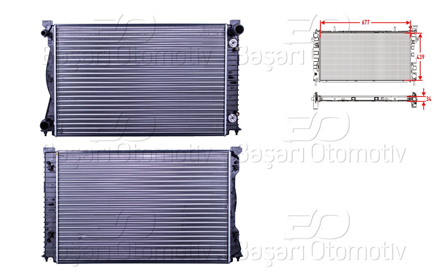 Su Radyatoru Mekanık At 677X439 Mm Audı A6 3.0Td 4F0121251AG