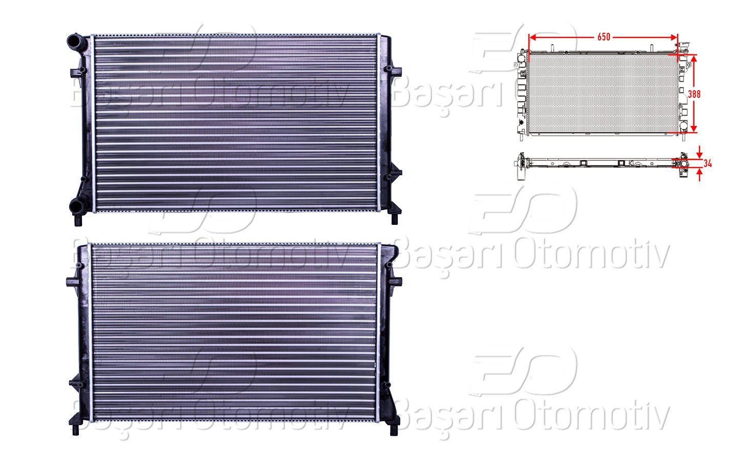 Su Radyatoru Mekanık Mt-At 650X388 Mm Vw Golf5 Pa 1K0121251P
