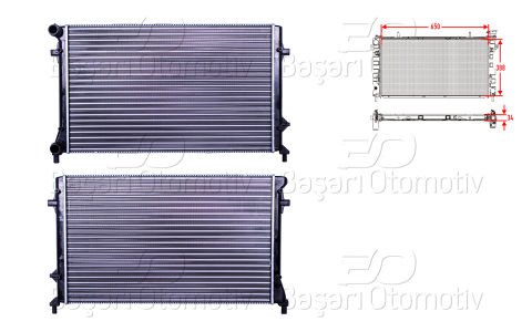 Su Radyatoru Mekanık Mt-At 650X388 Mm Vw Golf5 Pa 1K0121251P
