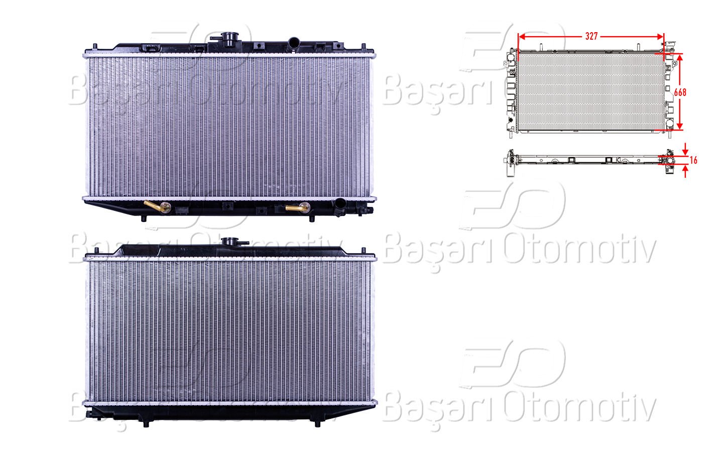 Su Radyatoru Brazıng At 327X668x16 Mm Honda Cıvıc 1.5. 19010