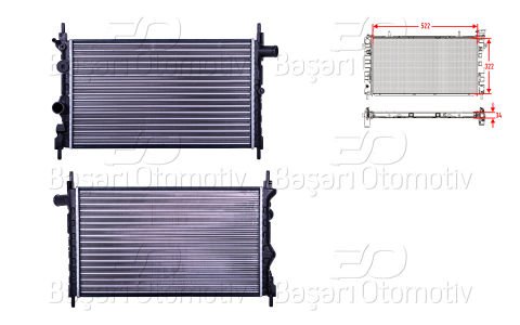 Su Radyatoru Mekanık Mt 522X322x34 Opel Kadet E1 3 8 1302057