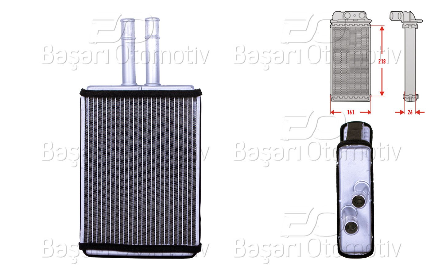 Kalorıfer Radyatoru Brazıng Mt-At 205X181 Mm Opel Ve 1843107