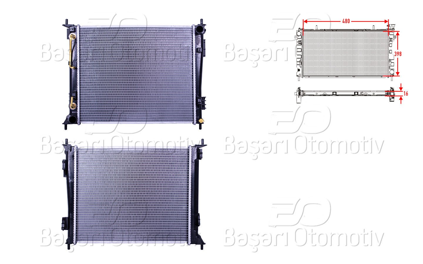 Su Radyatoru Brazıng At 480X398x16 Mm Kıa Soul 1.6Crdı 25310