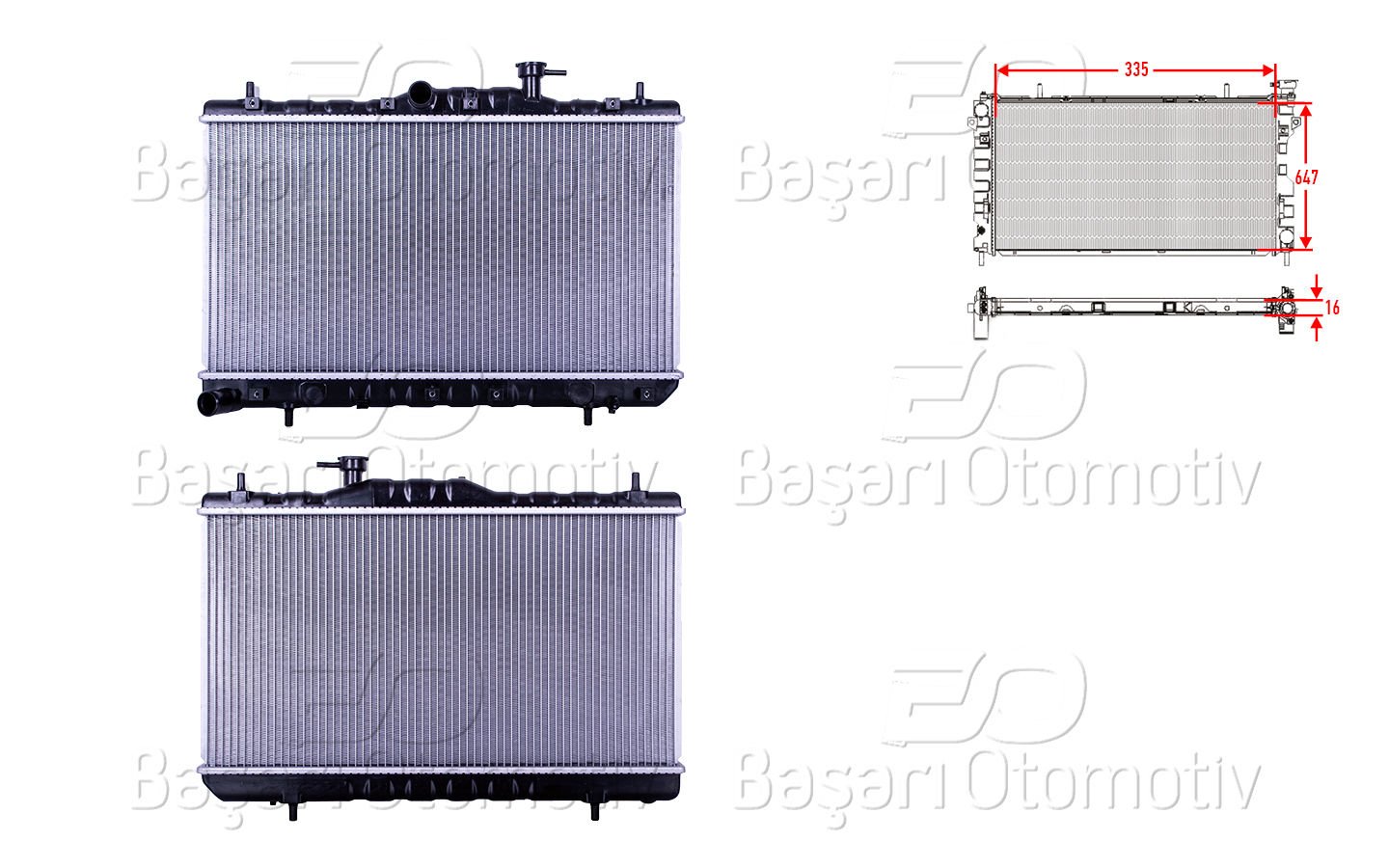 Su Radyatoru Brazıng Mt 335X647x16 Hyundaı Accent1.3. 1.5 99> [25310]